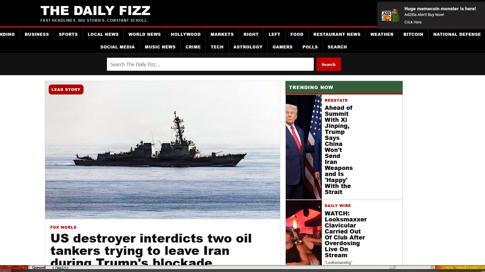 The Daily Fizz website preview